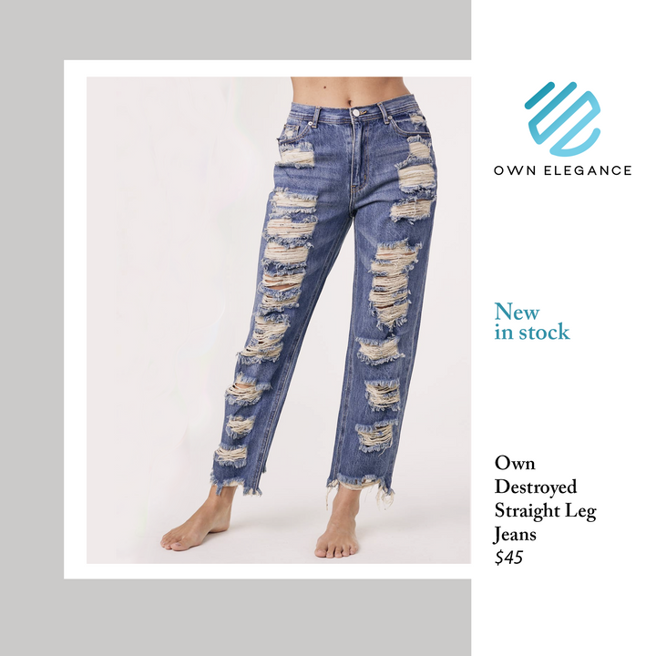 Own Destroyed Straight Leg Jeans