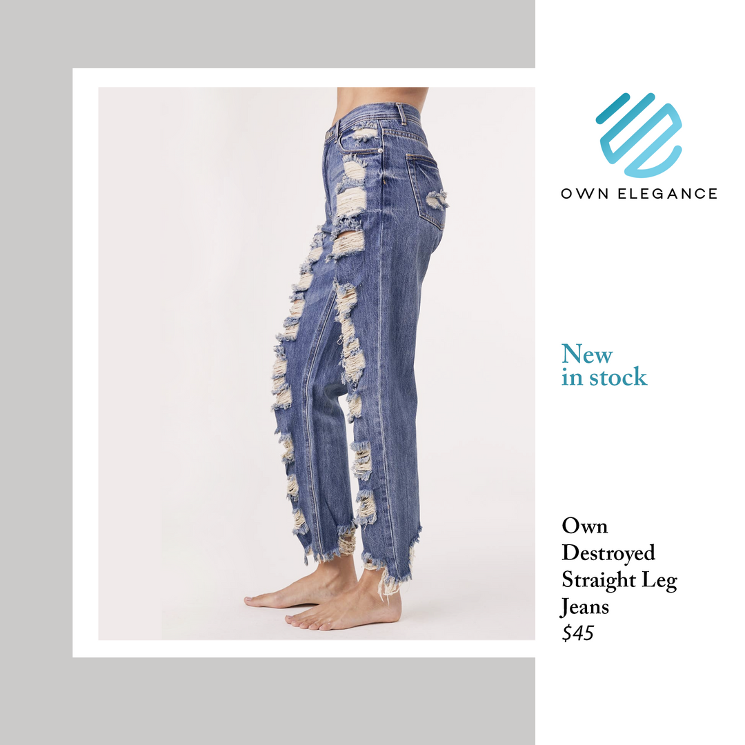 Own Destroyed Straight Leg Jeans