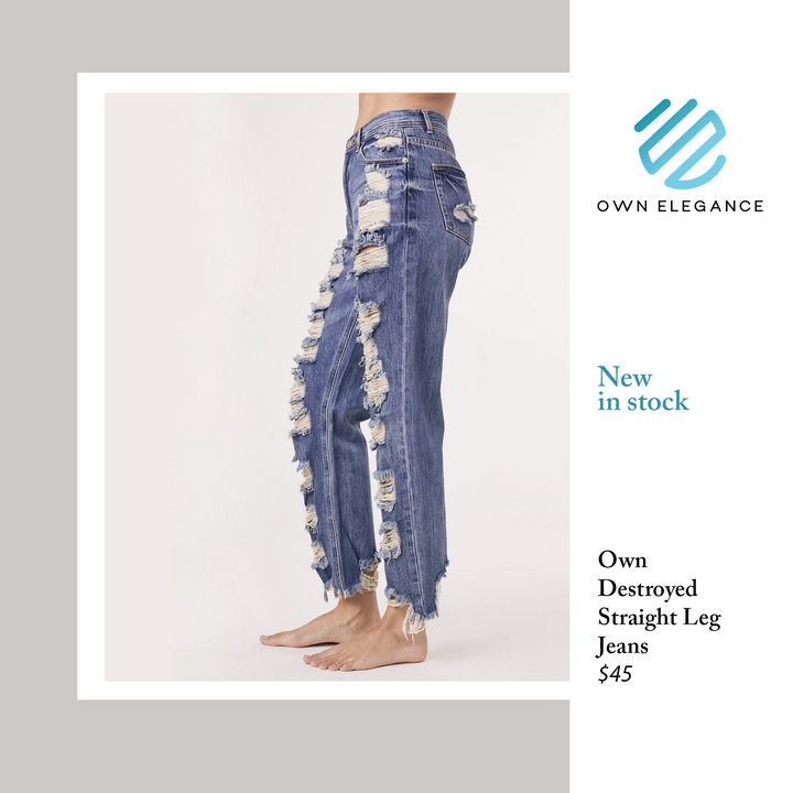 Own Destroyed Straight Leg Jeans