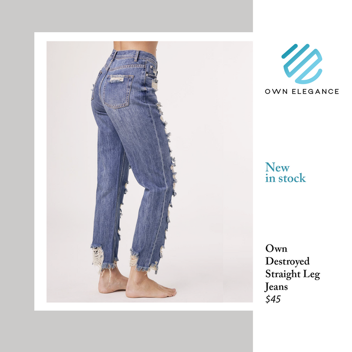 Own Destroyed Straight Leg Jeans