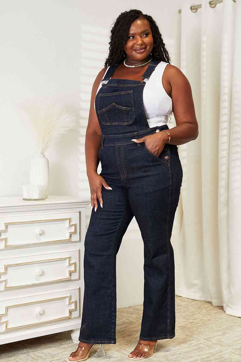 High Waist Classic Denim Overalls