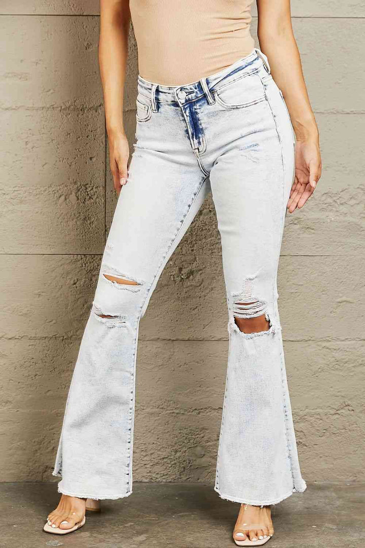 Acid Wash Distressed Jeans