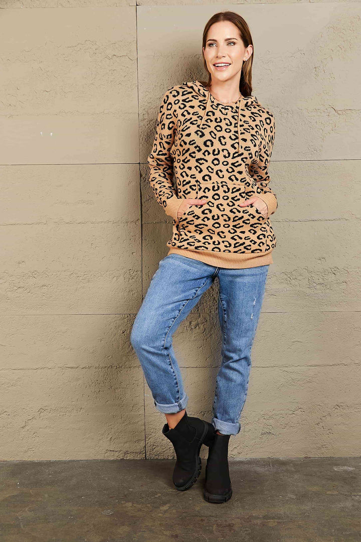 Leopard Print Hooded Sweater