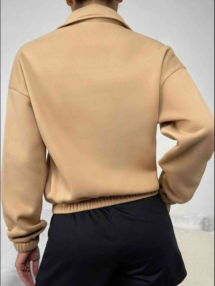 OE Half-Zip Dropped Shoulder Sweatshirt