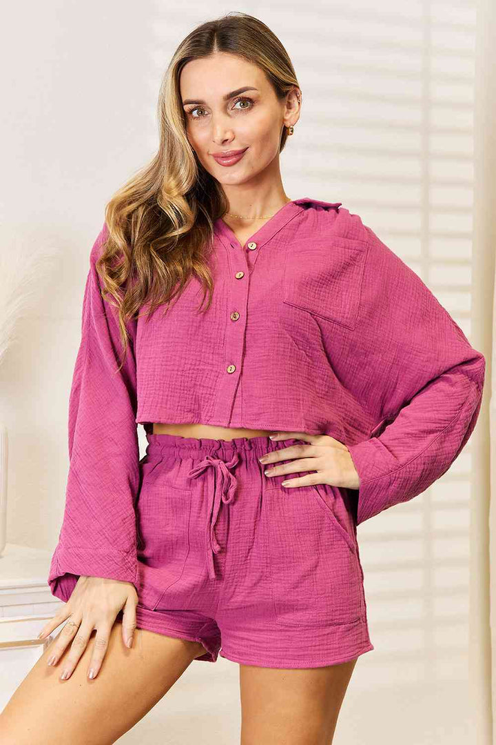 Long Sleeve Top and Shorts Set