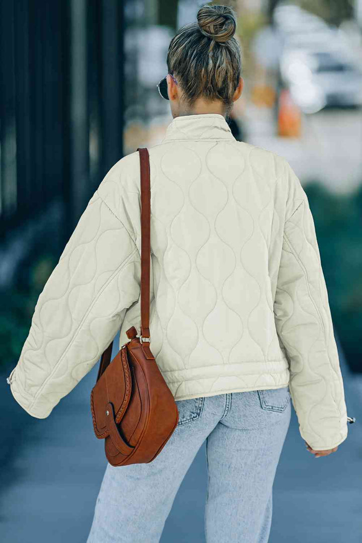 Dropped Shoulder Quilted Jacket