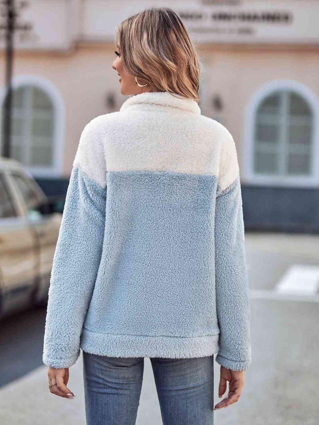 Dropped Shoulder Teddy Sweatshirt