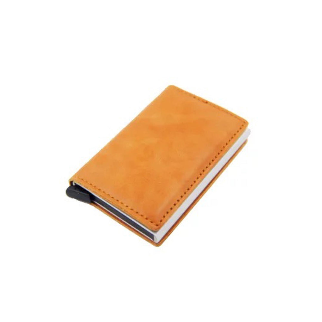 RFID blocking Smart Genuine Leather Card Holder