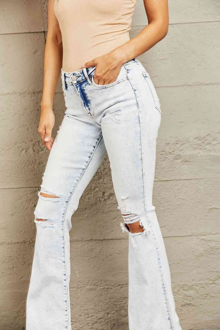 Acid Wash Distressed Jeans