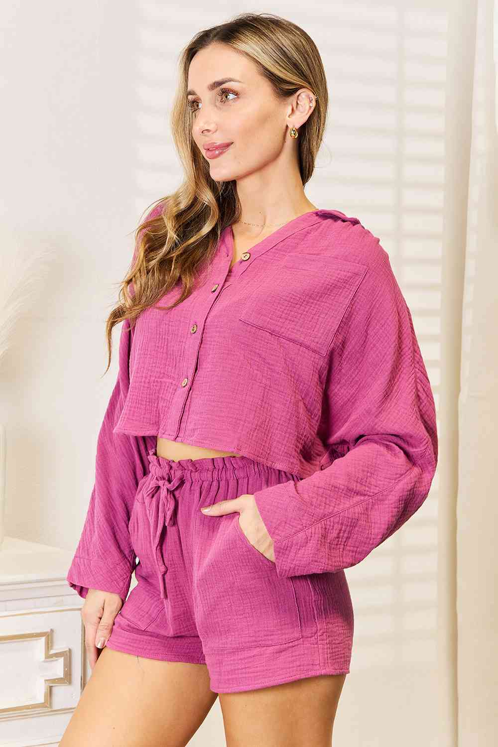 Long Sleeve Top and Shorts Set