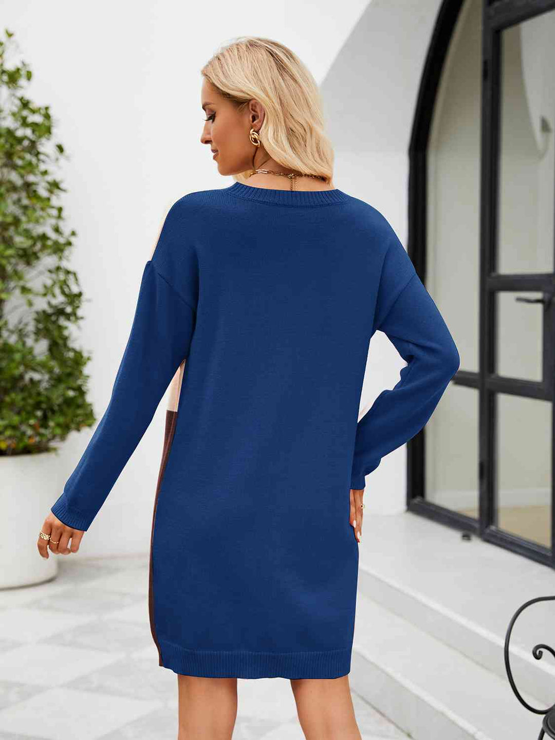 Dropped Shoulder Sweater Dress