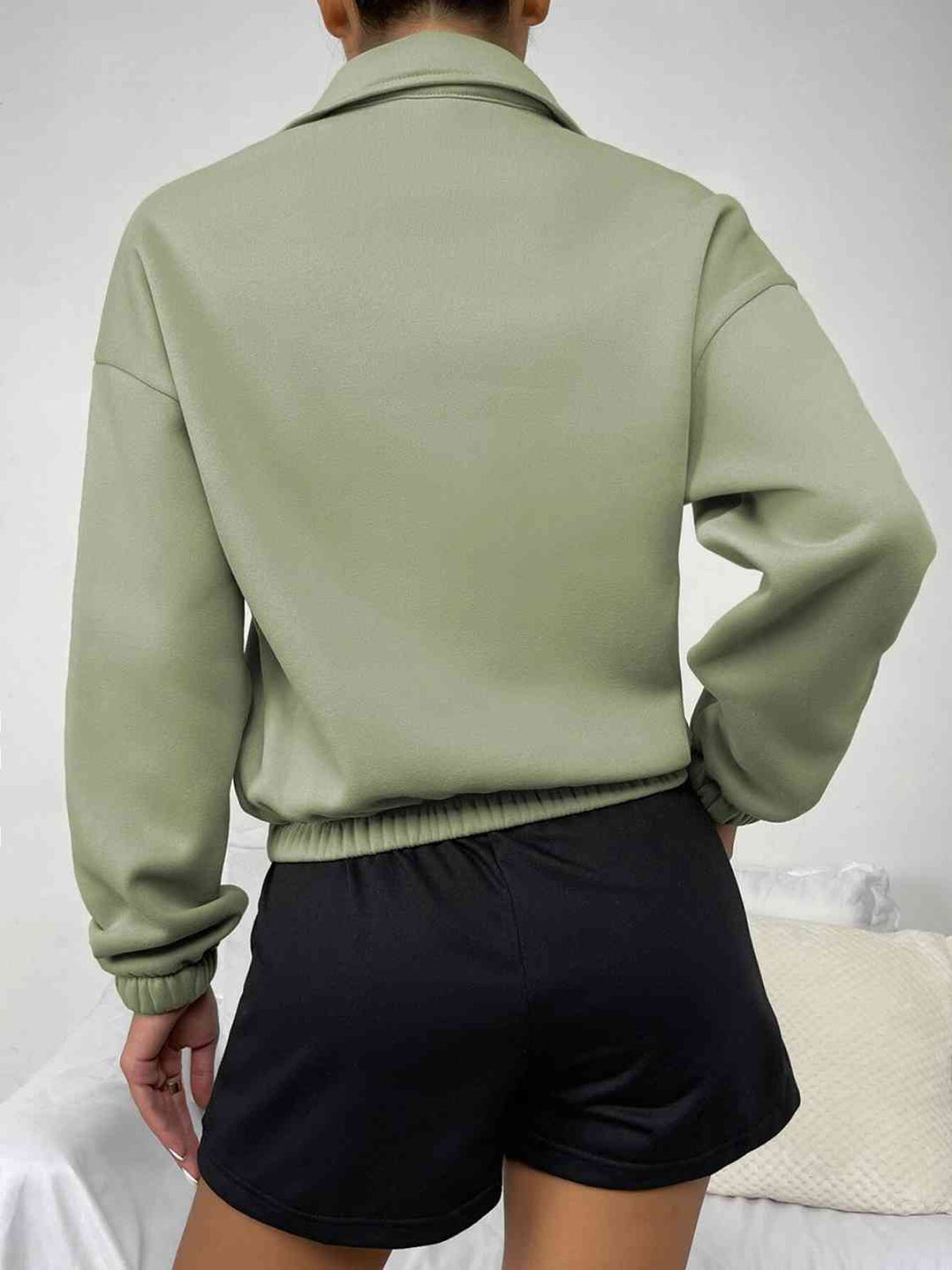 OE Half-Zip Dropped Shoulder Sweatshirt