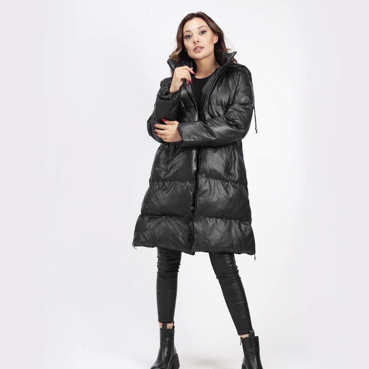 Faux Leather Puffer