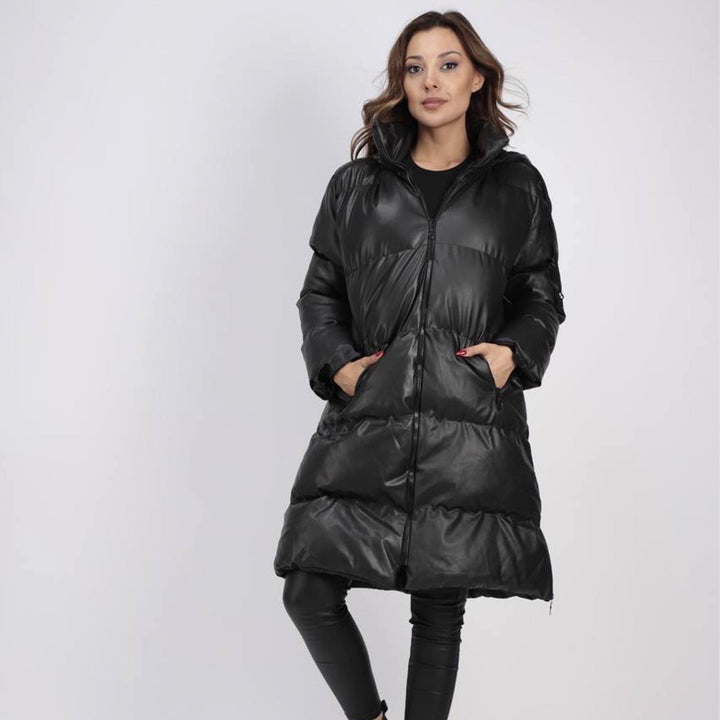 Faux Leather Puffer