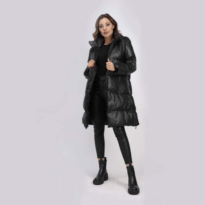 Faux Leather Puffer