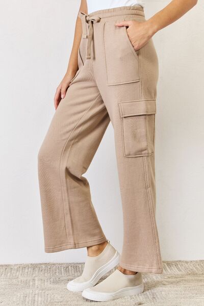 High Waist Cargo Wide Leg Pants