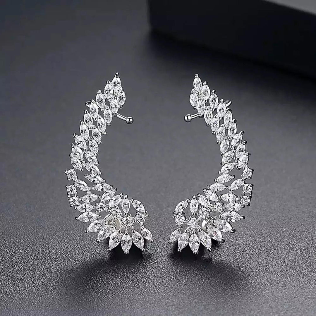 Woman's Charming Antiallergic Pin Luxury Cubic Zircon Earrings