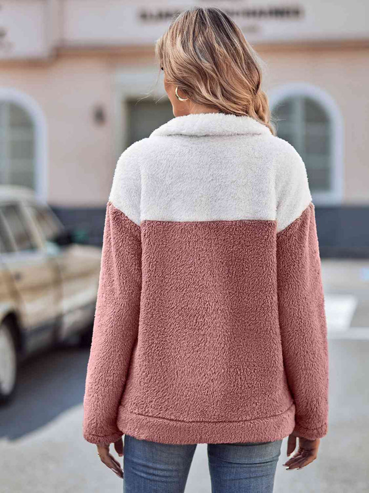 Dropped Shoulder Teddy Sweatshirt