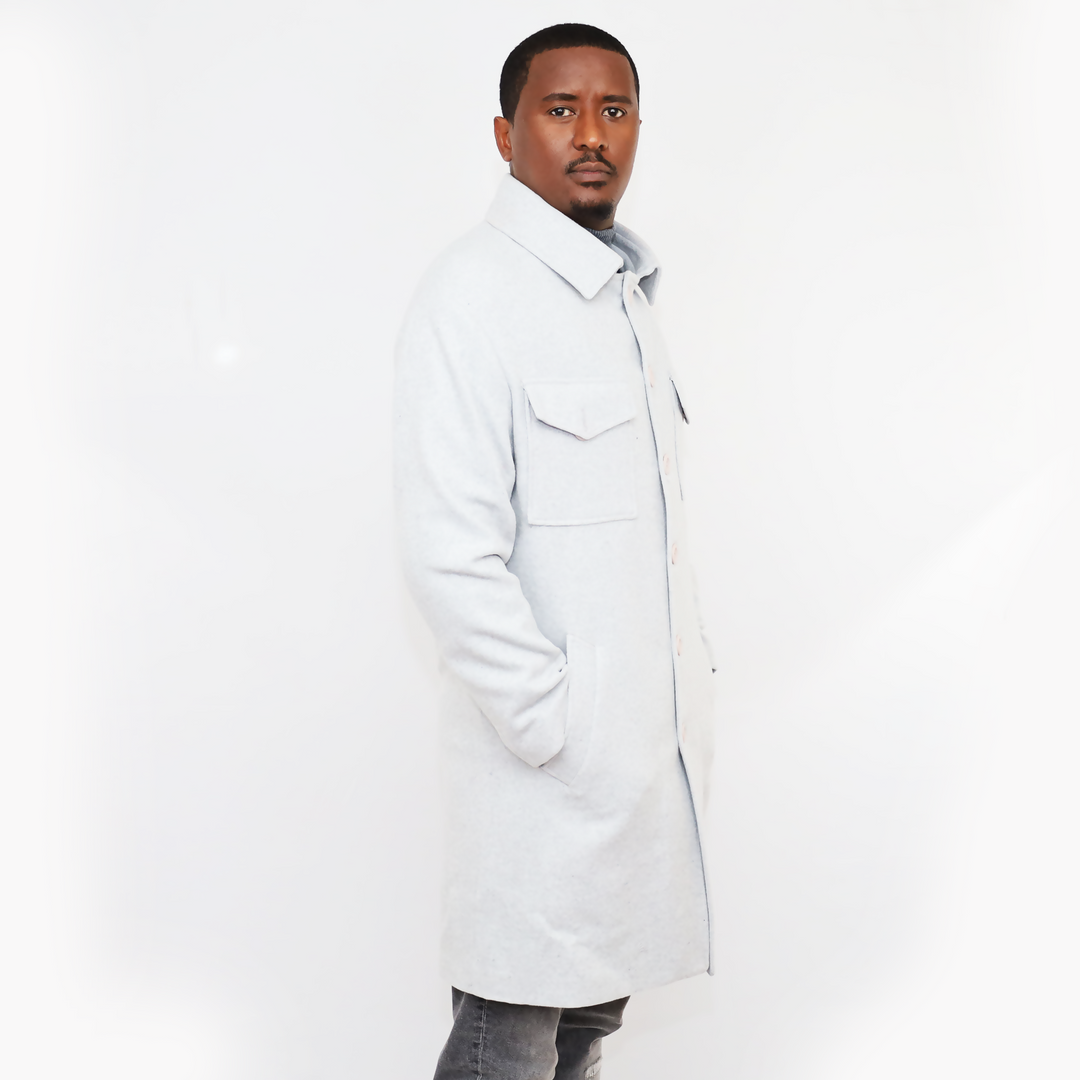 OE Wool-Blend Overcoat with Hat