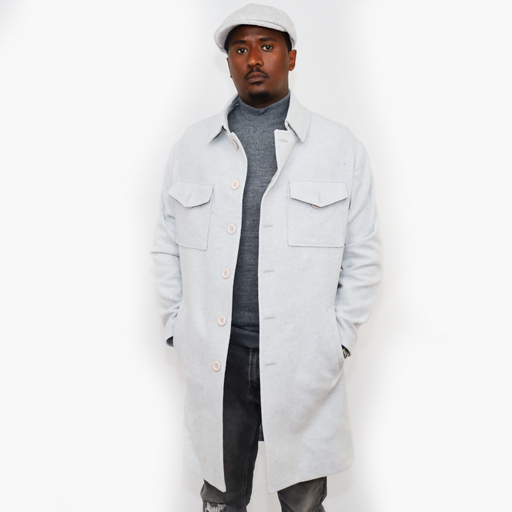 OE Wool-Blend Overcoat with Hat